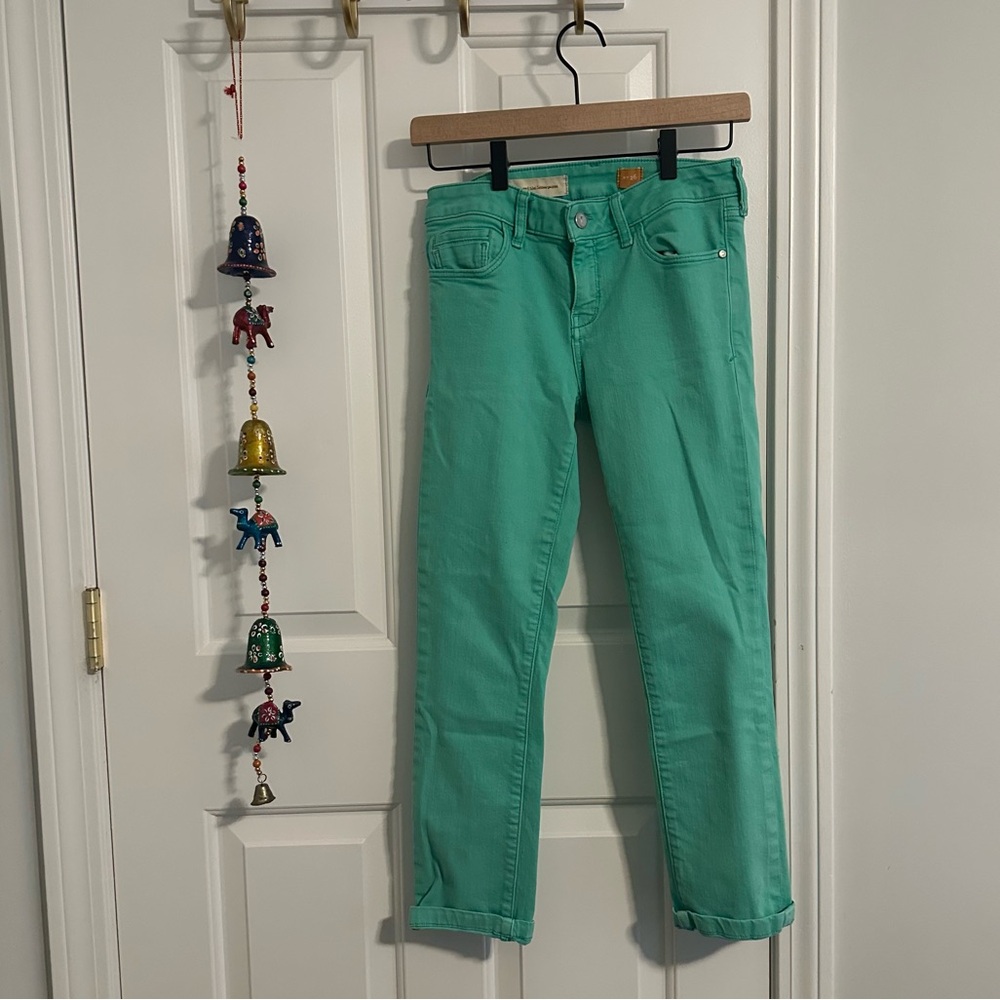 Anthropologie Pilcro and the Letterpress- Green Mid Rise Jeans